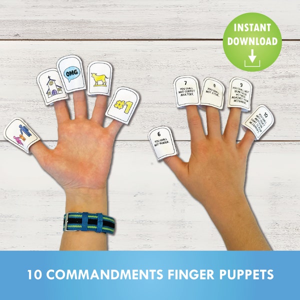 10 Commandments Printable Finger Puppets