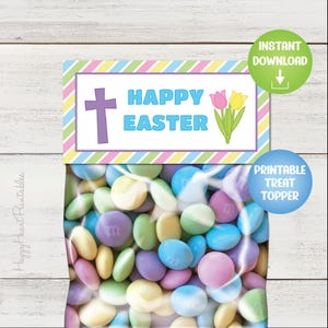 Happy Easter Treat Topper - He has Risen Verse