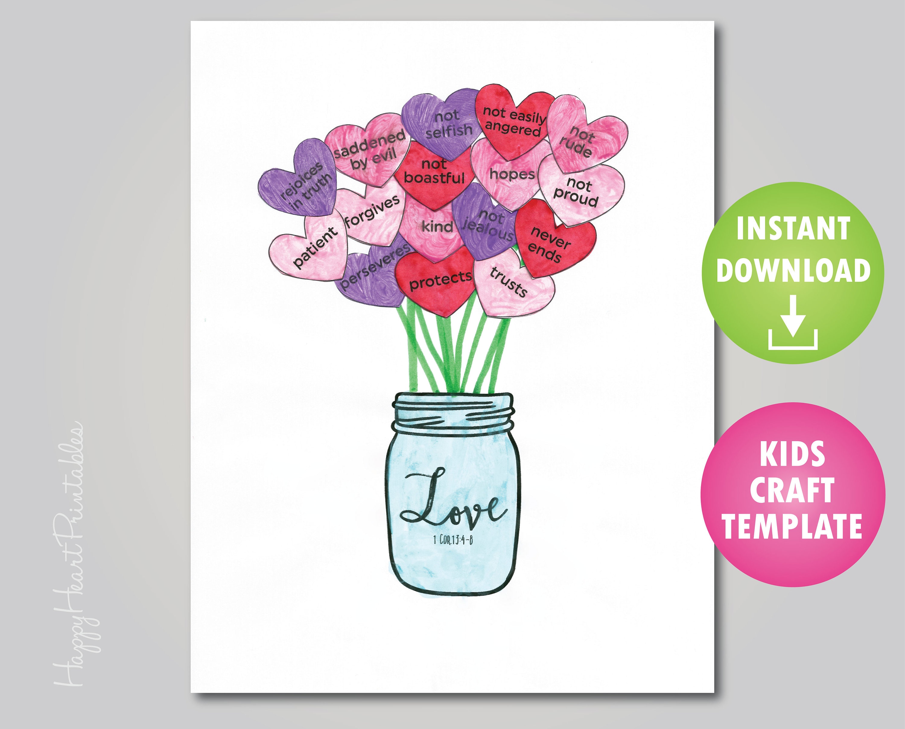 Love Kids Craft 1 Corinthians Printable Craft Template - Etsy Australia