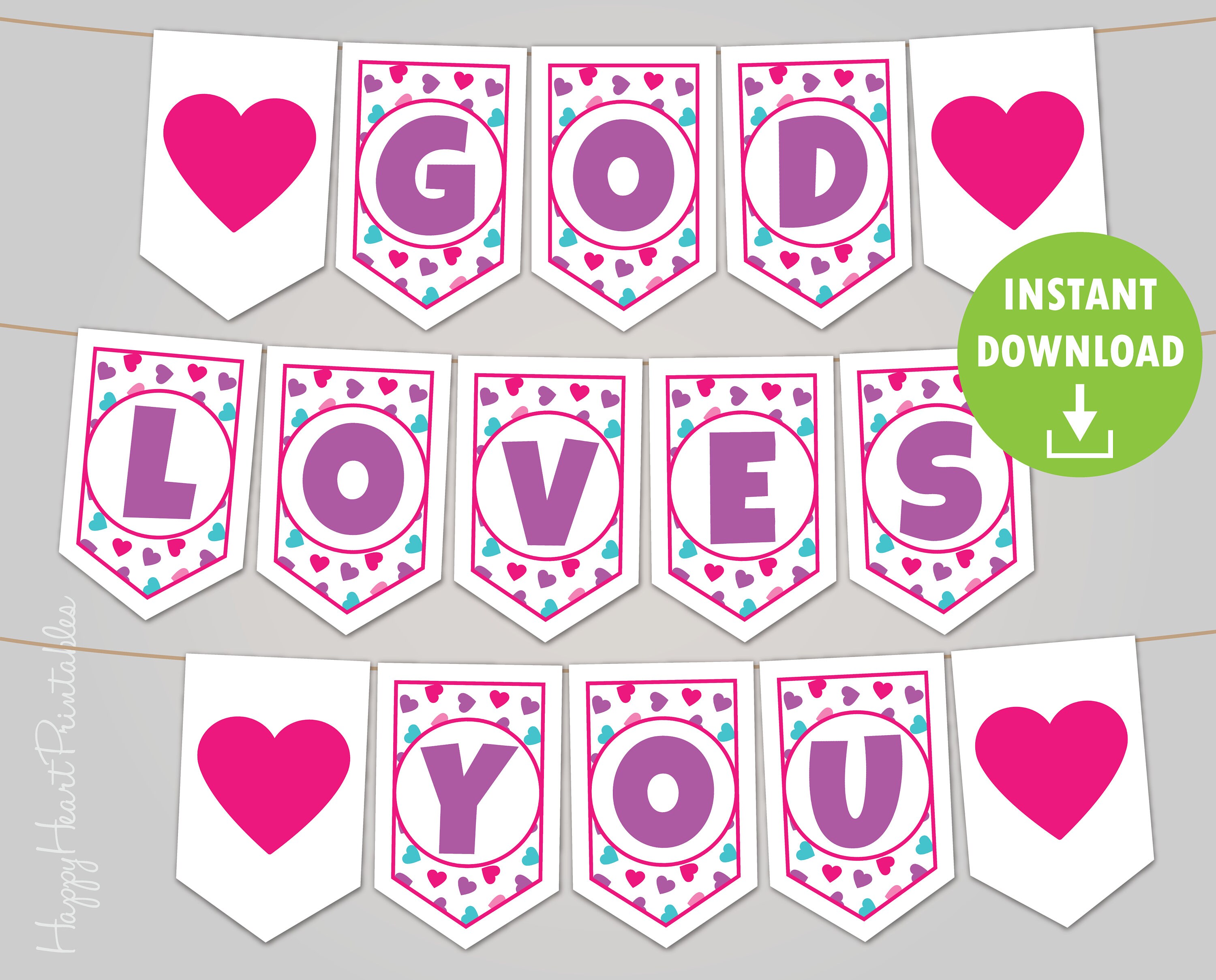 Christian Valentine's Day Printable Banner - Etsy