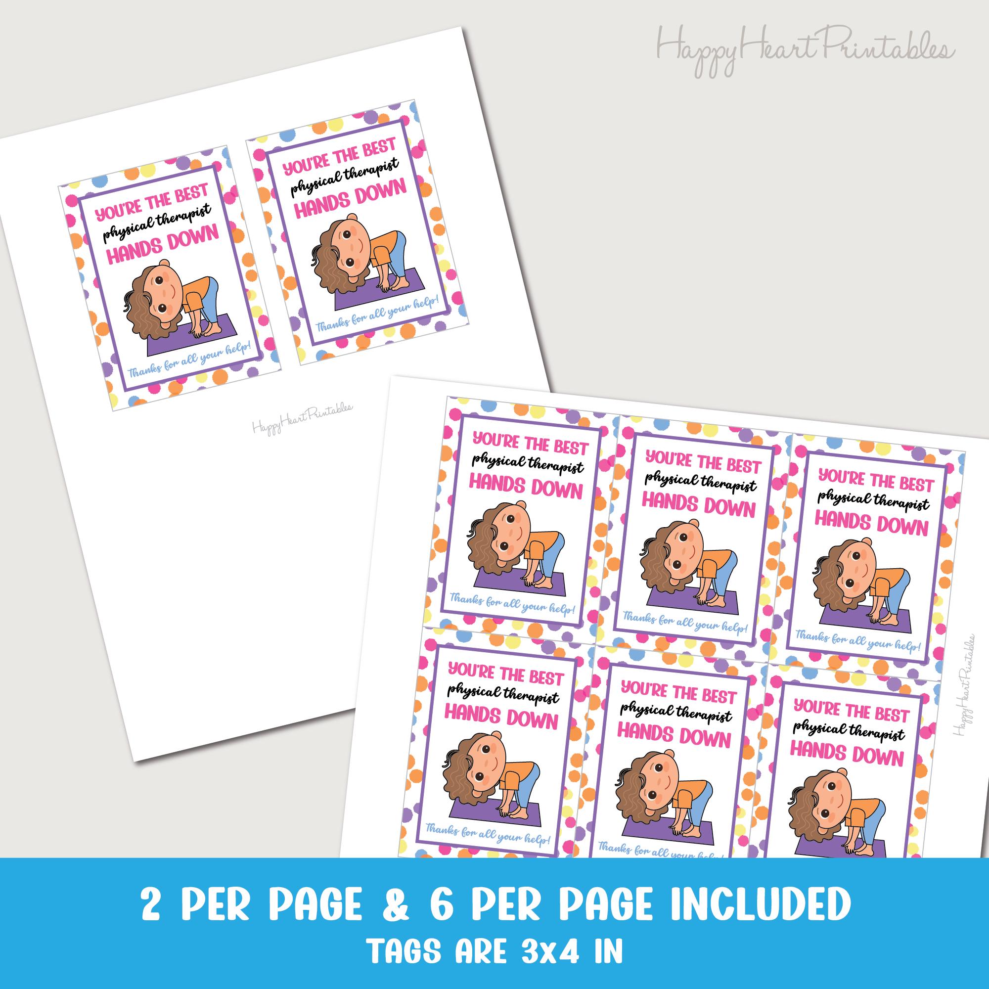 Physical Therapist Printable Gift Tag - Etsy