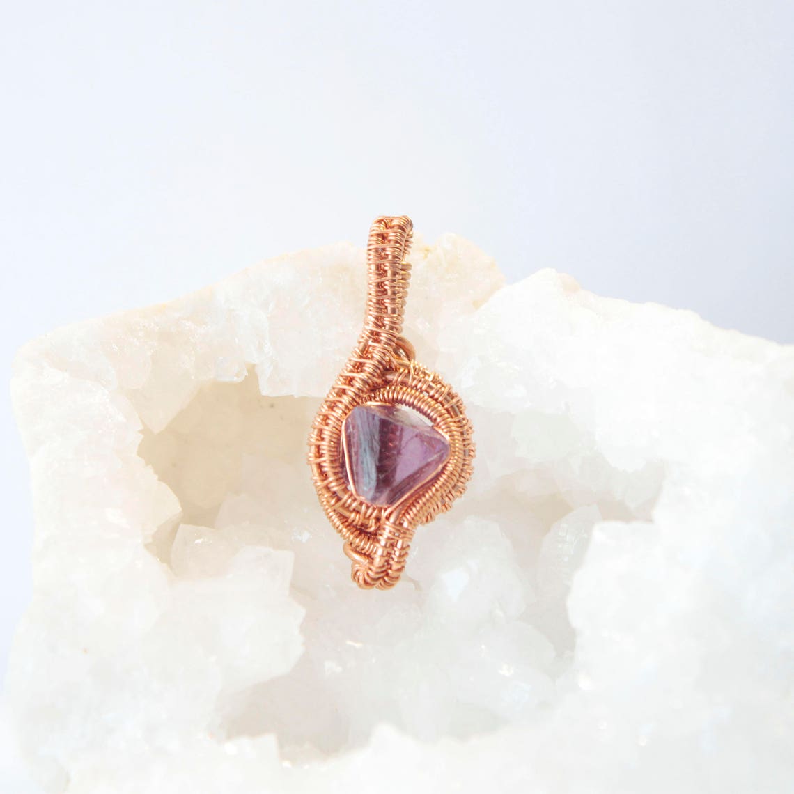 Fluorite octahedron necklace Wire wrapped fluorite necklace Etsy