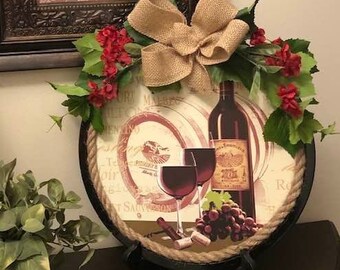 Kitchen decor, Wine decor, home decor, wall decor, table top decor, unique kitchen decor, Decorative plates,