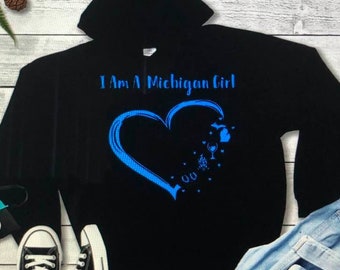 Michigan hoodie, Custom hoodie, Custom sweatshirt, Unisex hoodies, women’s apparel, clothing, customizable hoodies