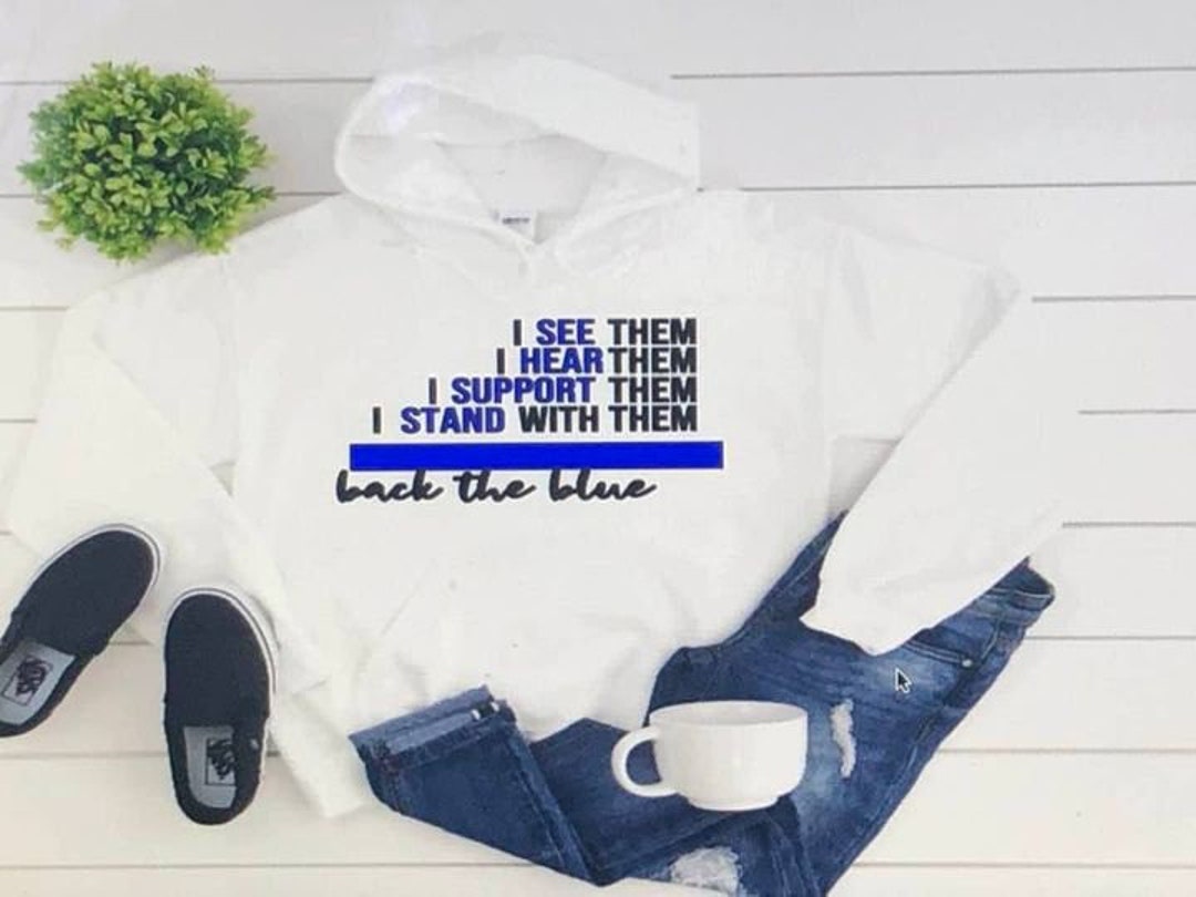 Support the Blue Hoodie Police Support Hoodie Patriotic - Etsy Canada