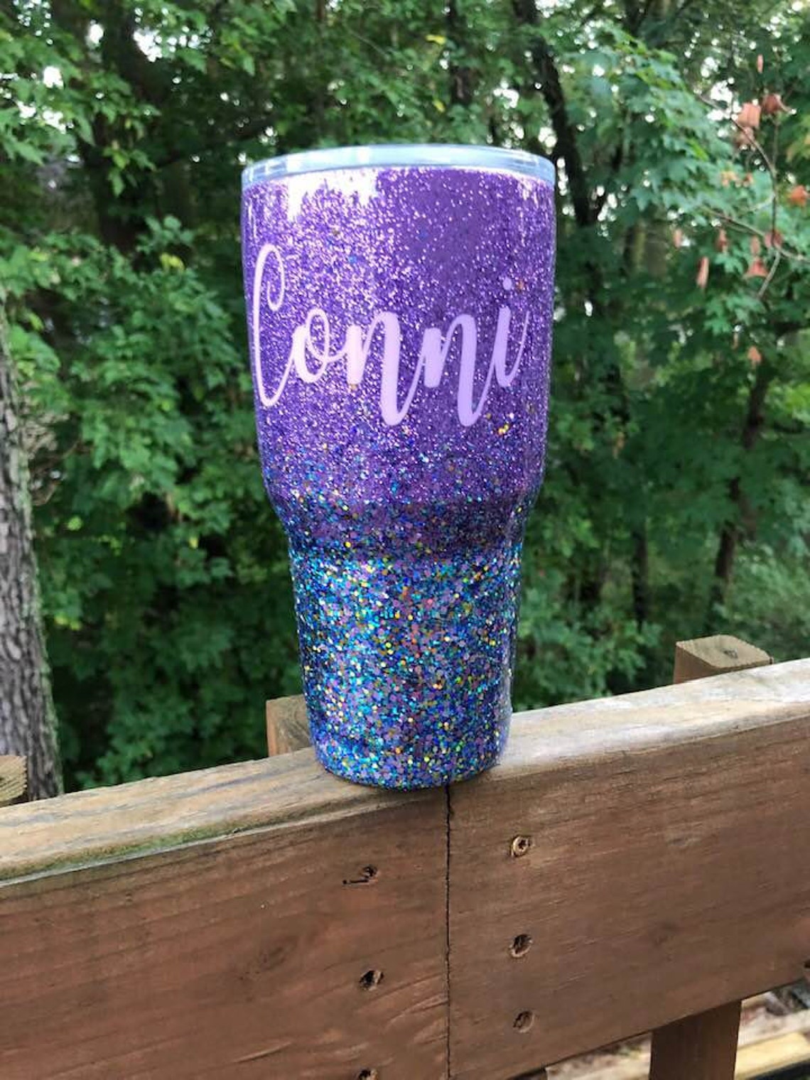 Purple Glitter Tumbler Custom Glitter Tumbler Personalized Etsy