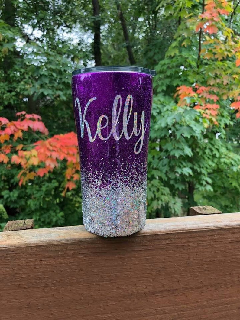 Glitter Tumblercustom Glitter Tumbler 20 Oz Etsy