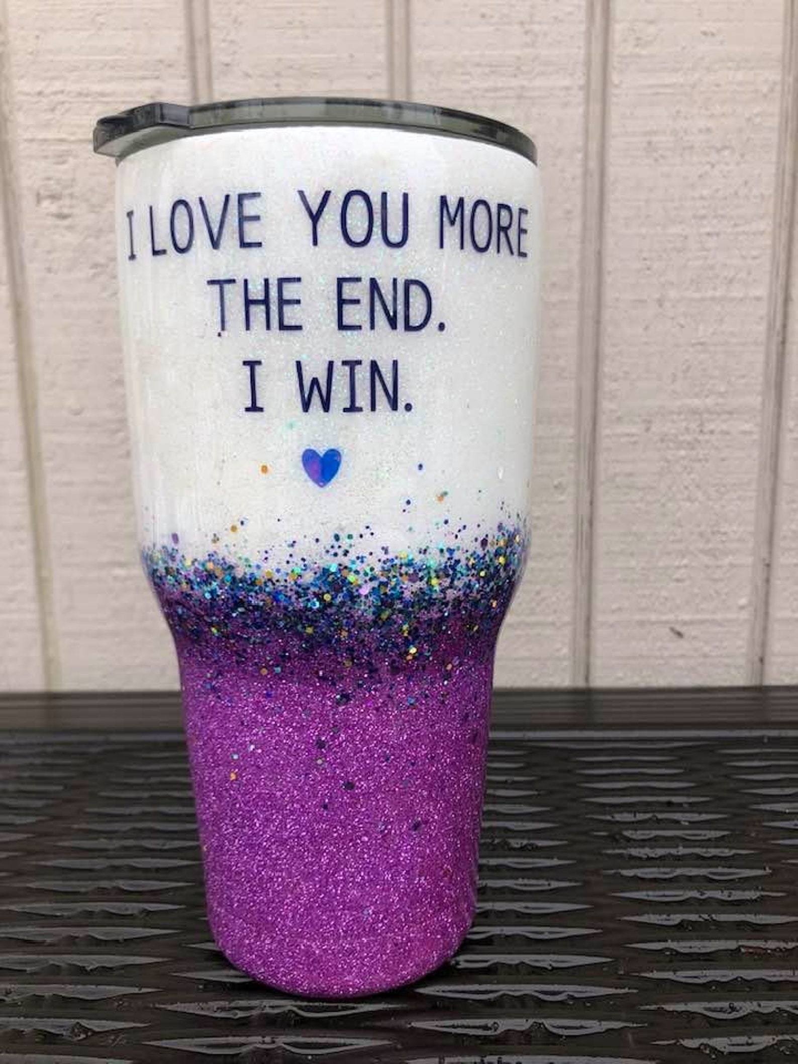Purple Glitter Tumbler Custom Glitter Tumbler Personalized Etsy