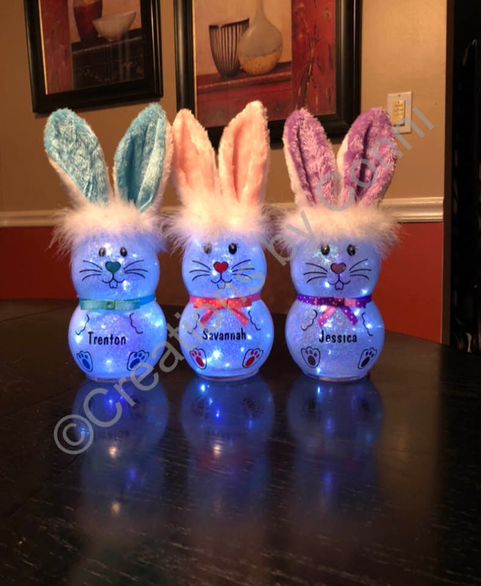 Easter Bunnies Light up Easter Bunnies Personalized Easter Etsy