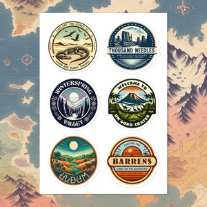 Vintage Kalimdor Travel Stickers • World Of Warcraft • Stickersheet