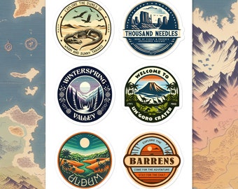 Vintage Kalimdor Reise-Sticker • World of Warcraft • Stickersheet
