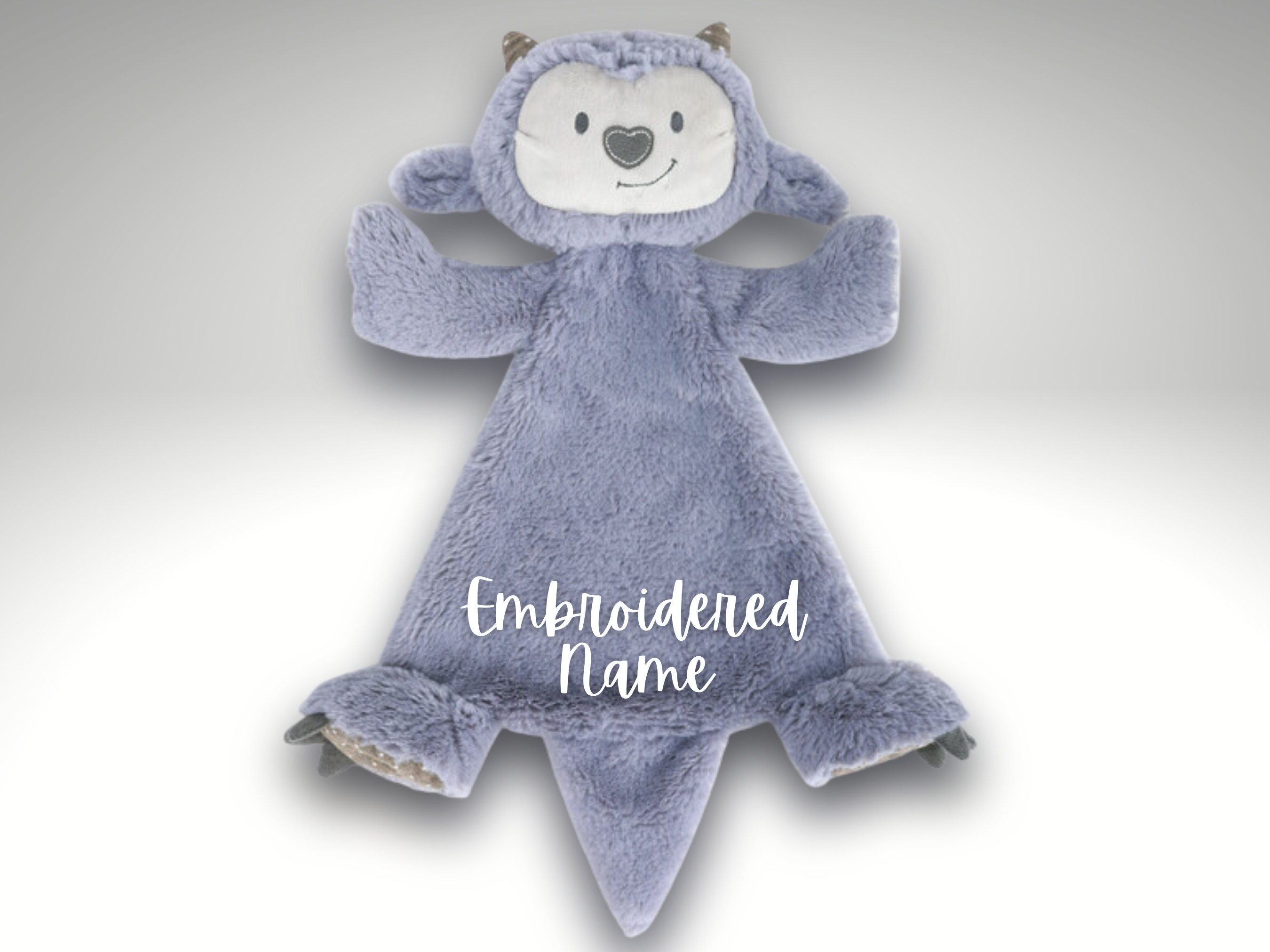 Personalized Monster Lovey With Rattle Custom Baby Blanket