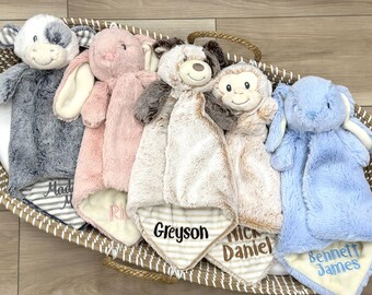 Personalized Animal Lovey - Custom Name Baby Security