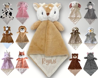 Personalized Animal Lovey • Custom Baby Lovey • Embroidered Lovey • Personalized Security Blanket • Personalized Baby Blankie • Deer Lovey