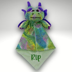 Personalized Dragon Lovey, Custom Baby Blanket, Embroidered Lovey, Personalized Security Blanket , Personalized Baby Blankie, Dragon Blanket