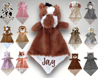 Personalized Animal Lovey | Custom Baby Lovey | Embroidered Lovey | Personalized Security Blanket | Personalized Blanket | Monogram Lovey
