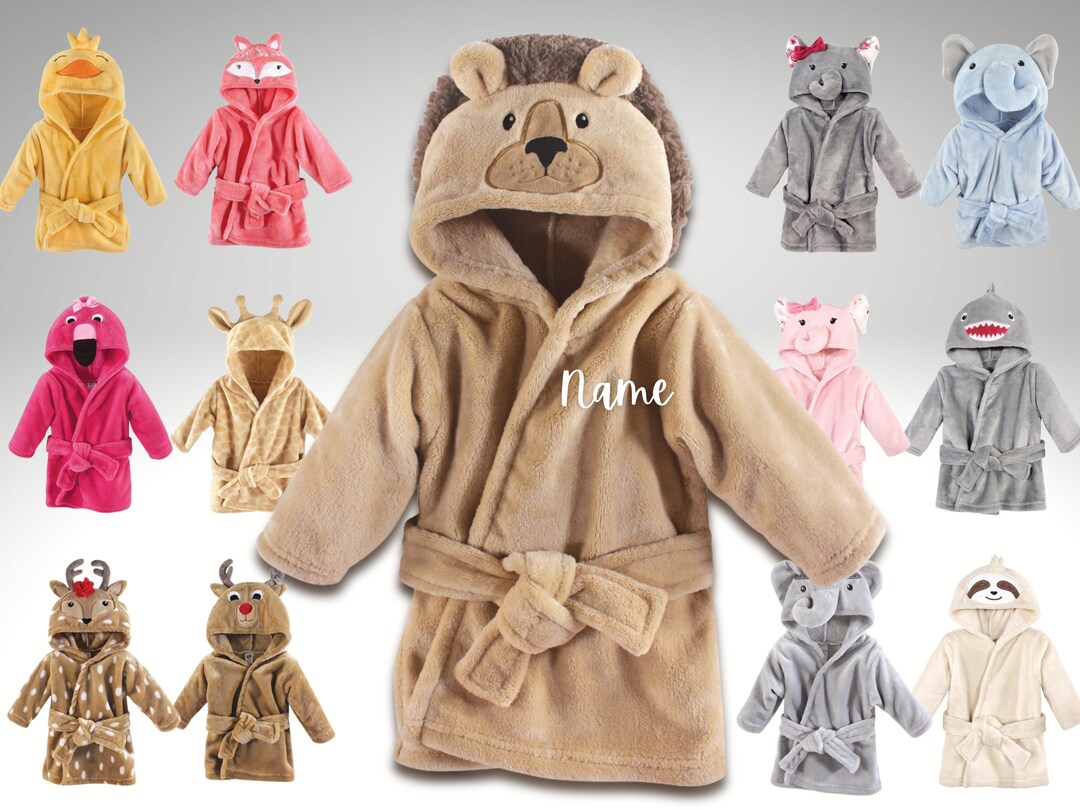 Personalized Baby Bathrobe, Infant Bath Robe, Embroidered Bathrobe, Hooded Bathrobe, Custom