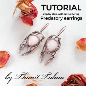 PREDATORY EARRINGS  TUTORIAL, wirewrapped earrings tutorial pdf, jewellery making without soldering, wirewrapping earrings tutorial pdf