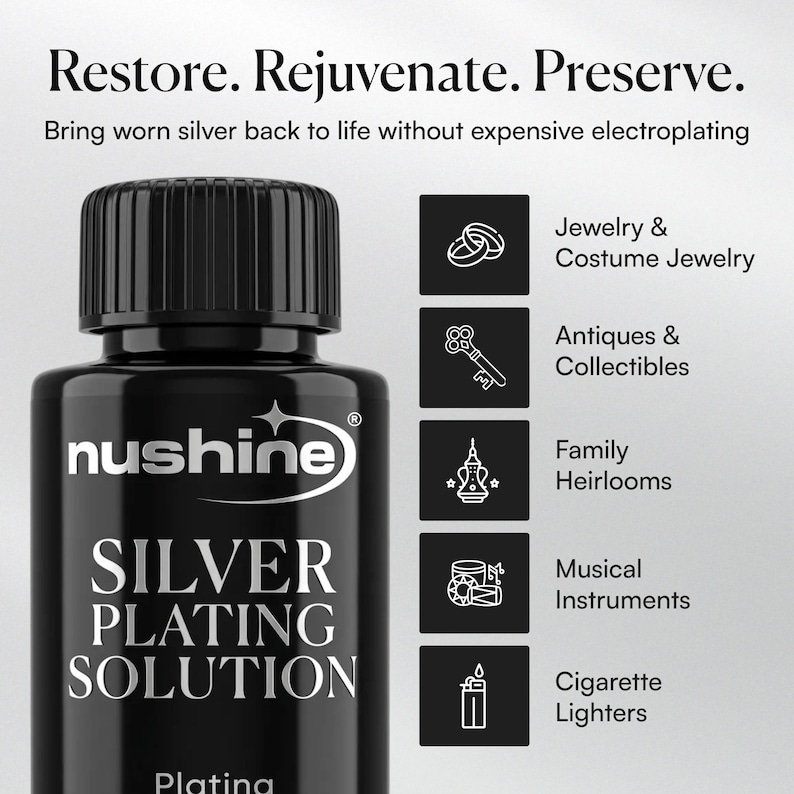 Nushine-verzilveringsoplossing: puur zilver voor messing, koper en brons afbeelding 4