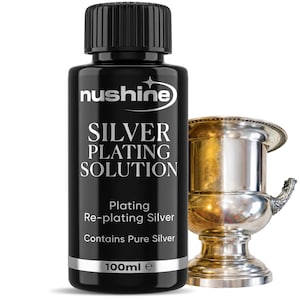 Nushine Silver Plating Solution: Pure Silver Plate for Brass, Copper, Bronze