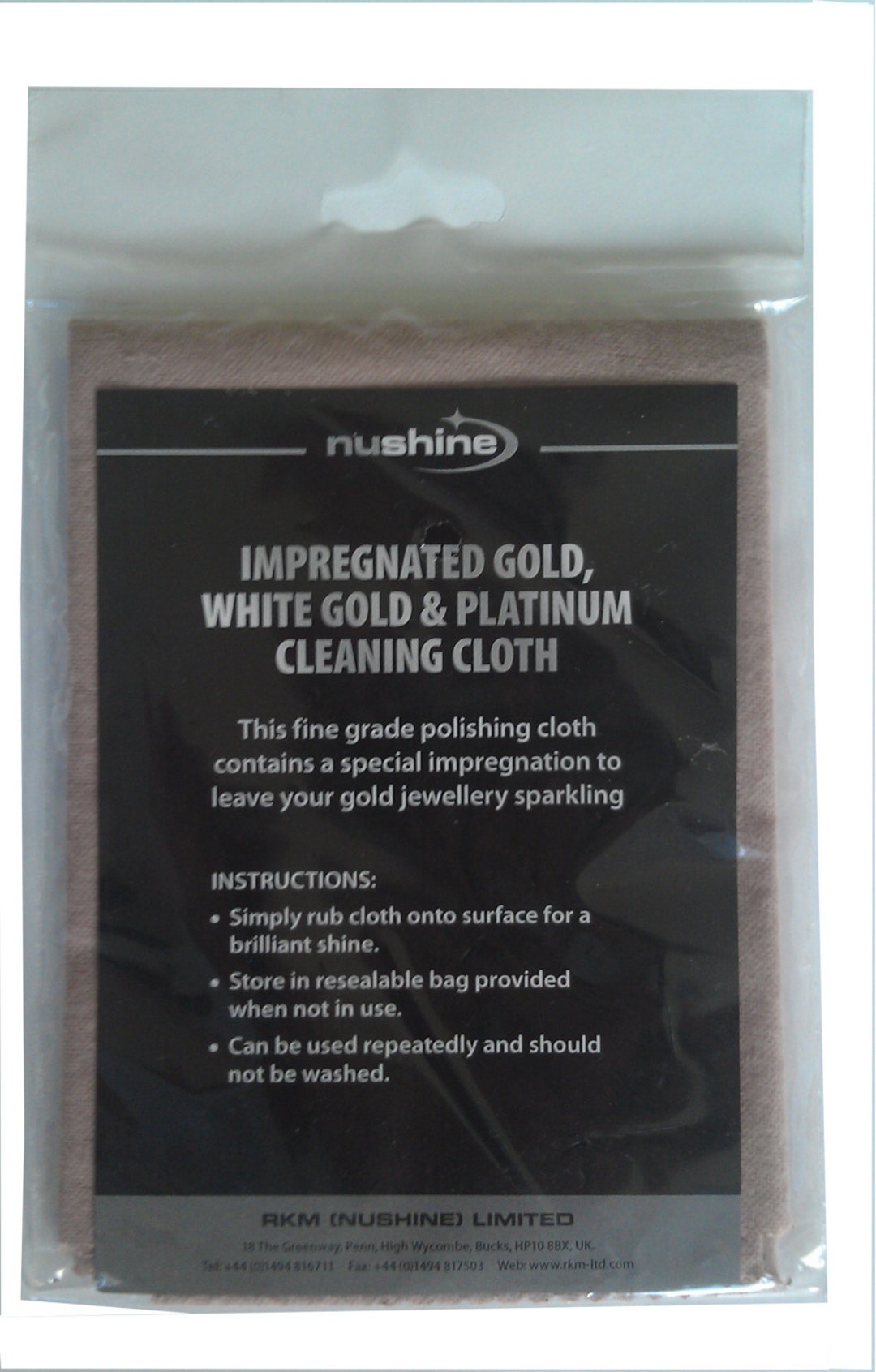 Nushine Gold, White Gold & Platinum Cleaning Cloth (Large 44 x 31.5cm) -  Contains Special Impregnation
