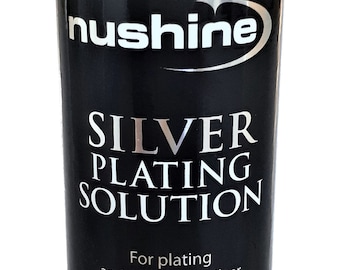 Nushine Silver Plating Solution - permanently plate PURE SILVER on worn silver, Brass, Copper & Bronze, ecofriendly formulation 100ml