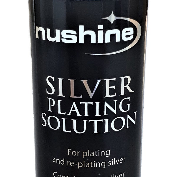 Solution de placage d'argent Nushine - plaque en permanence de l'ARGENT PUR sur de l'argent usé, du laiton, du cuivre et du bronze, formulation écologique 100 ml