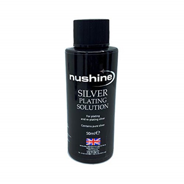 Nushine Silver Plating Solution 50ml - plaque permanente PURE SILVER sur argent usé, laiton, cuivre et bronze, formulation écologique