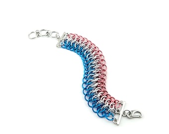 Trans Pride Koi Scale Wide Bracelet