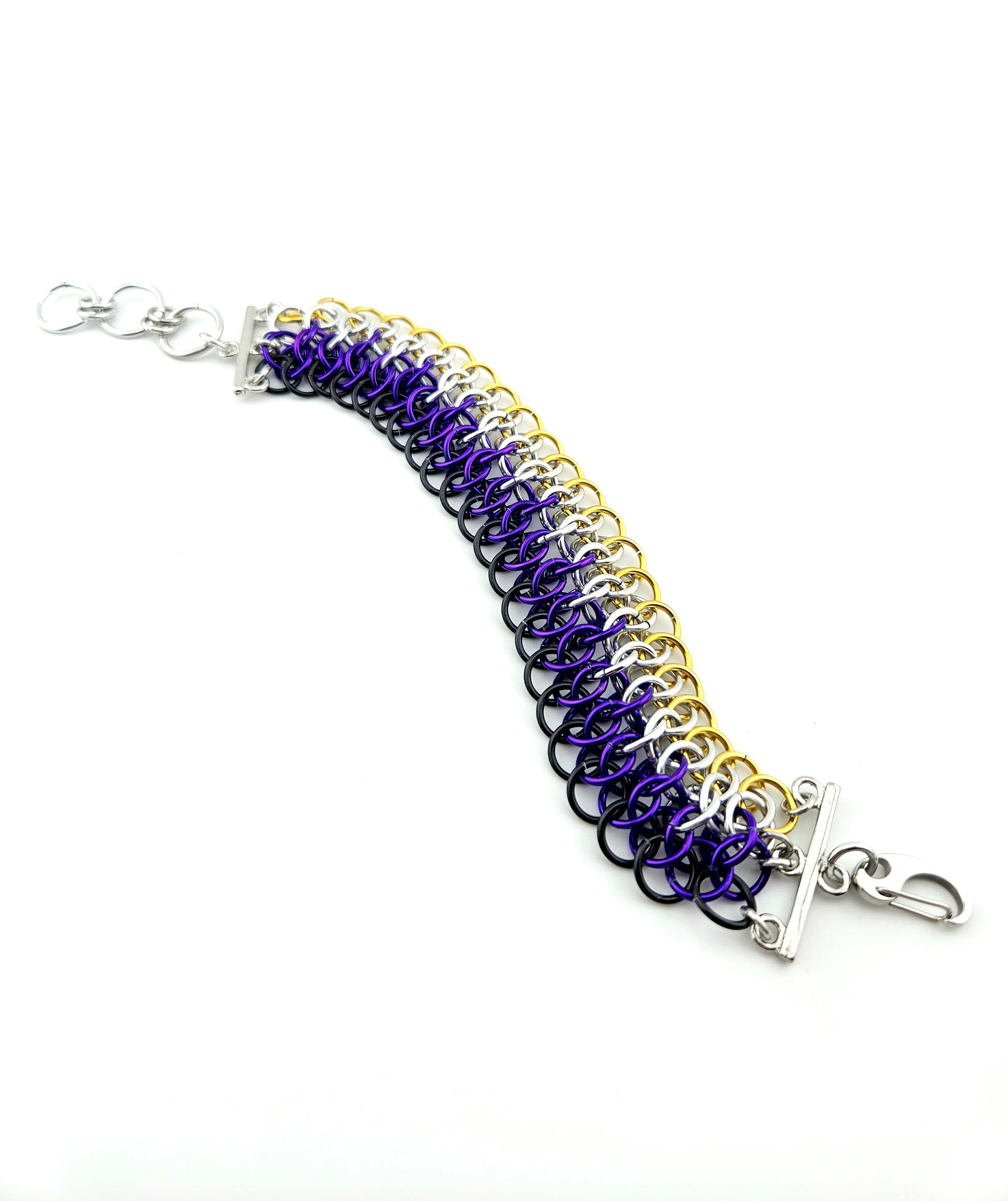Nonbinary Pride Koi Scale Wide Bracelet