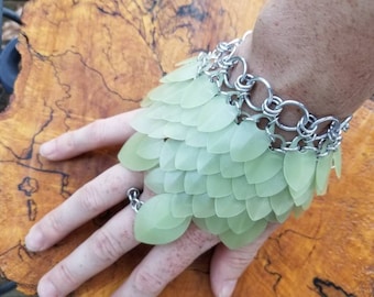Glow in the Dark Dragon Scale Mail Polycarbonate Hand Armor •Medium Size•