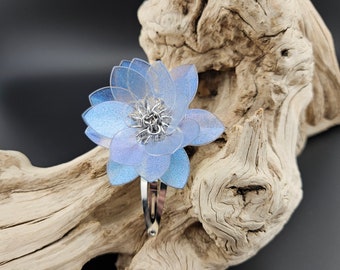 Astral Aura Hand Painted Dragon Scale Lotus or Small Hair Flower Clip •Made To Order•