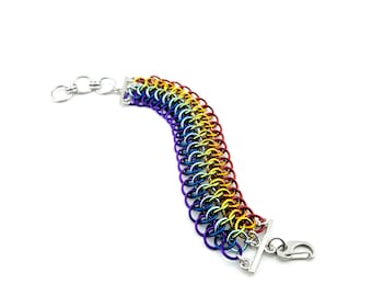 Pride Rainbow Koi Scale Wide Bracelet V1 (Pale Blue)