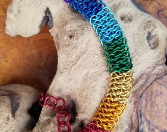 Pride Rainbow Koi Scale Thin Bracelet