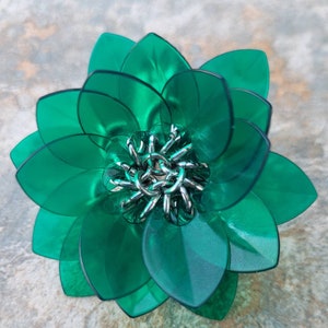 Emerald Lotus Hair Flower Clip
