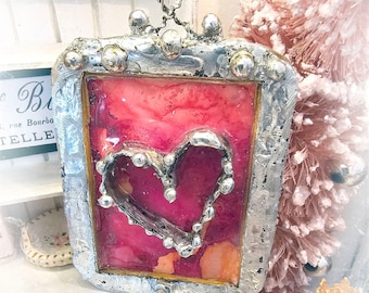Valentine Heart Miniature, Valentine Heart No.6, Handmade, Wall Art, Shadow Box, Diorama, Wall Decor