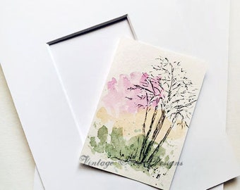 Watercolor Painting of Trees No.1, Original Painting as Fine Art, Wall Art or Framed for Home Decor