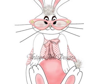 Digital Print, Miss Bunny Graphic No.1, Illustration