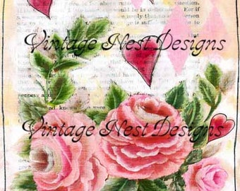 Digital Print, Valentine Roses No.1, Acrylic Painting