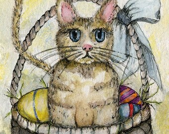 Digital Print, Kitten No.3, Watercolor Painting