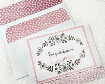 Greeting Card, Congratulations Card & Envelope No.1, Handmade