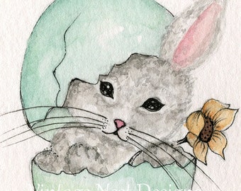 Digital Print, Easter Bunny No.6, Watercolor Painting