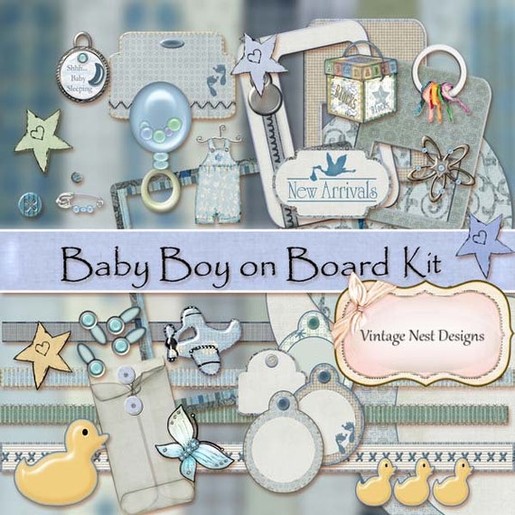 Digital Instant Download Baby Boy Scrapbooking Kit Etsy