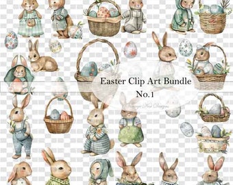 Digital Prints, Easter Clip Art Bundle No.1, Illustration
