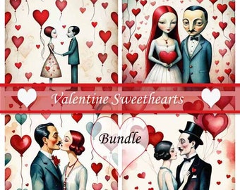 Digital Prints, Valentine Sweethearts Bundle No.1, Illustration