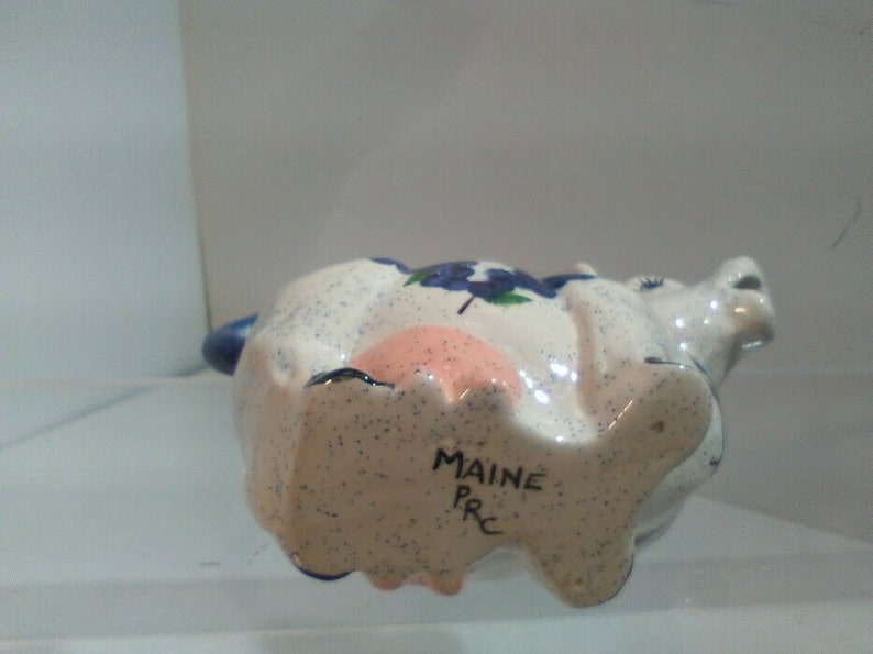 Japan Vintage Ceramic with Blue Milk Vintage Cow Creamer