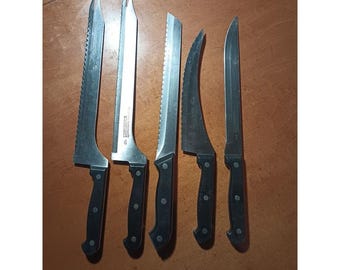 Set di 5 coltelli Showtime Five Star in acciaio inossidabile - Lame Sportsman per disossare il pane e seghettate