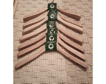 Richards Solid Ash Coat Hangers Lot Of 7