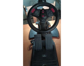 InterAct V3 Racing Steering Wheel & Pedals For PC Gaming Simulation