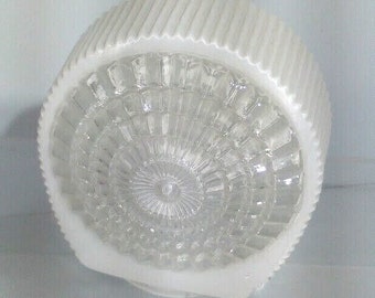 Vintage Art Deco White & Clear Lamp Shade